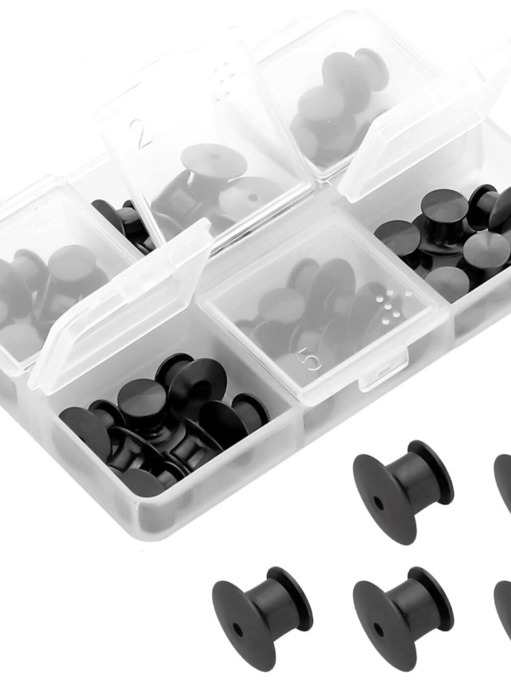 40 Pieces Metal Pin Backs Locking Pin Keepers Locking Clasp with Storage Case